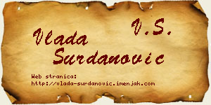 Vlada Surdanović vizit kartica